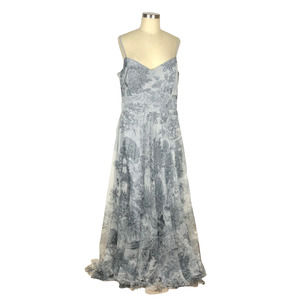 After Six Gray Floral Maxi Dress
